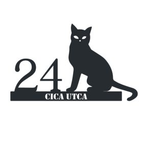 Macska 4 házszámtábla