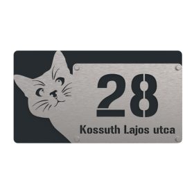 Macska 5 házszámtábla