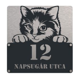 Macska 6 házszámtábla