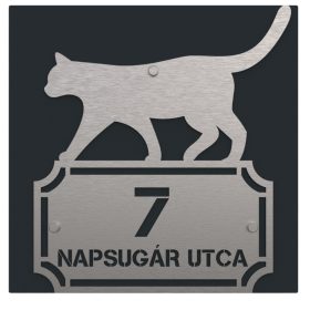 Macska 7 házszámtábla