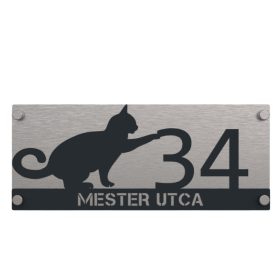 Macska 8 házszámtábla