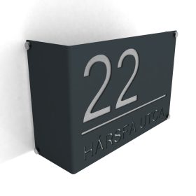 Hajlított 3 házszámtábla