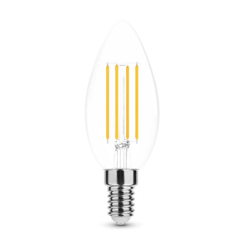 Modee 7W Filament Gyertya LED izzó E14 Meleg Fehér - 5 év garancia